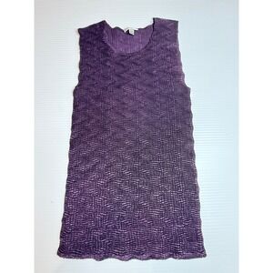 Nicola Petite Womens PM Purple Textured Sleeveless Tank‎ Top Casual Blouse
